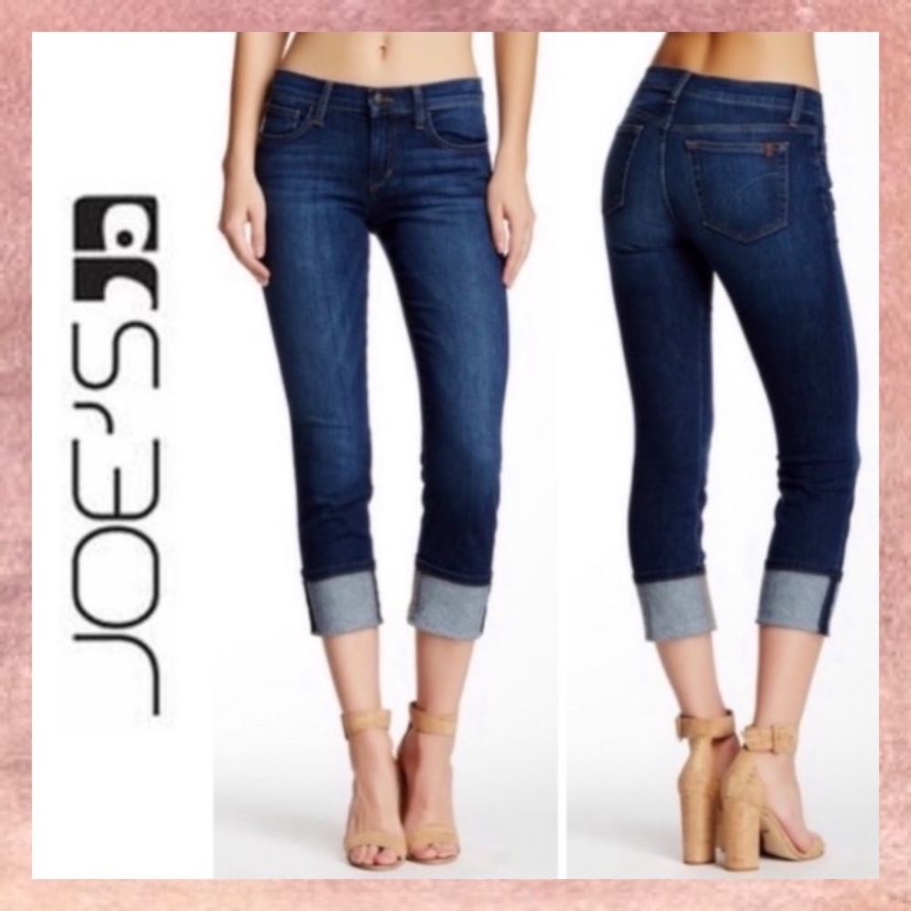 Joe’s Distressed Skinny Cuffed Cropped Jeans 27 4